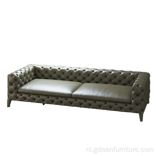 Modern woonkamer huis getuft Chesterfield Sofa leer